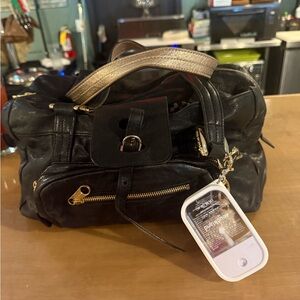 See By Chloe Black Leather Bag with Gold Details